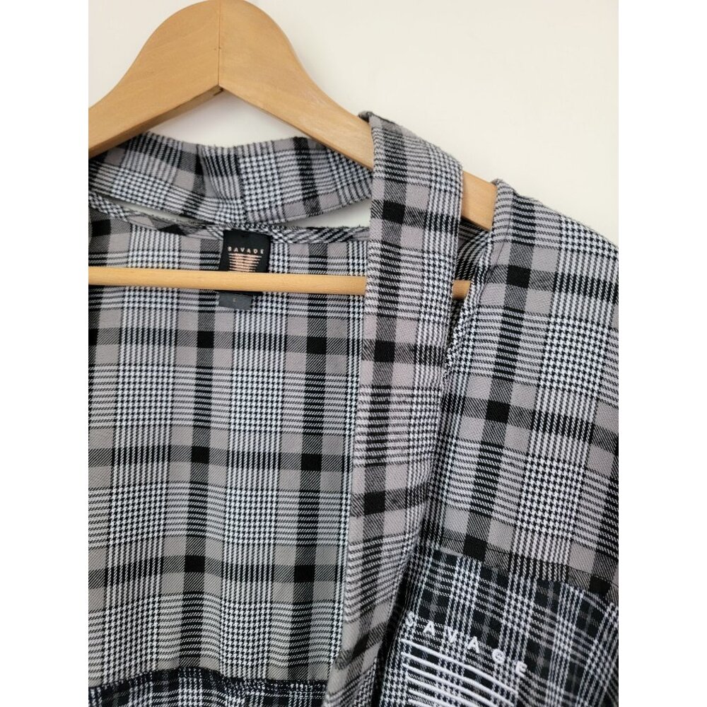 Savage x Fenty Remixed Plaid Belted Long Men's Robe Sz S - Picture 7 of 10